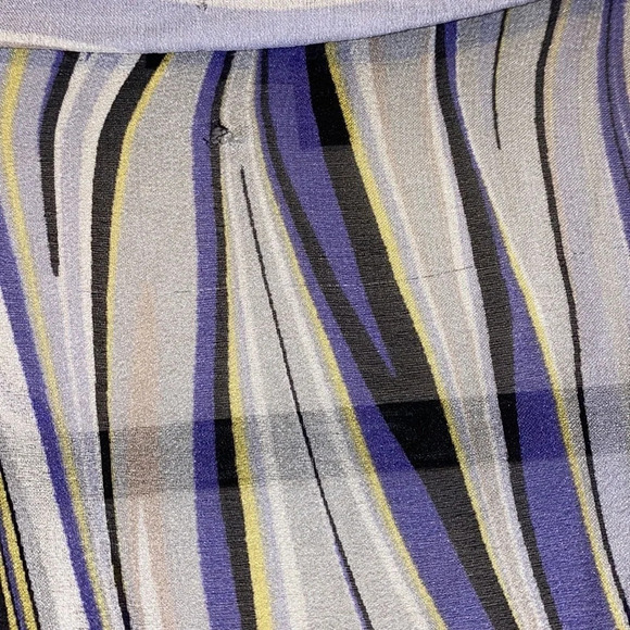 Lafayette 148 purple yellow pattern silk blouse 10 - Picture 8 of 11